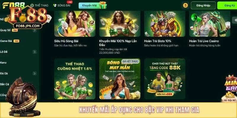 Khuyến mãi áp dụng cho bậc VIP khi tham gia